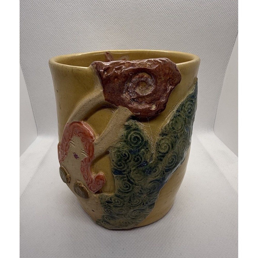 Mermaid Studio Pottery Mug Signed By Artist Simone Bell Gabriola Island BC